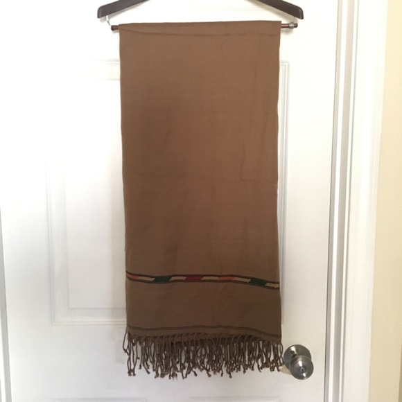 Other - Tasseled Brown Shawl/Throw Measures 49x100 approx